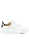 Alexander Mcqueen Oversized Sneakers With Python Print Heel  In White