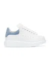 Alexander Mcqueen Iridescent-trimmed Leather Exaggerated-sole Sneakers In White