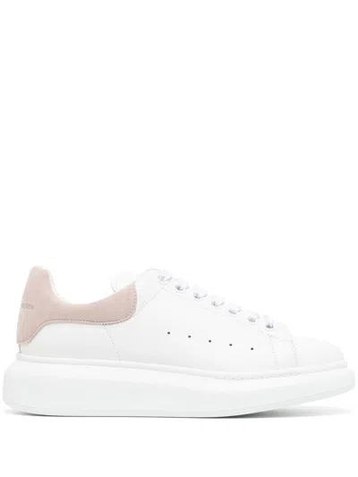 Alexander Mcqueen Oversized Leather Sneakers With Chunky Sole And Logo Detail In White