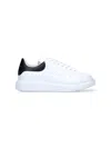 Alexander Mcqueen Leather Platform Sneakers With Round Toe And Contrasting Heel Tab In White