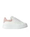 Alexander Mcqueen Beige White Beige Oversized Leather Sneakers In White