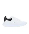 Alexander Mcqueen Leopard Sole Suede Heel Tab Leather Sneakers In White