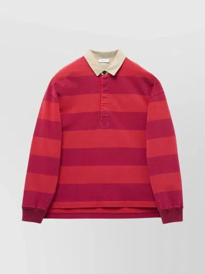 Alexander Mcqueen Oversized Striped Rugby Polo With Ribbed Cuffs