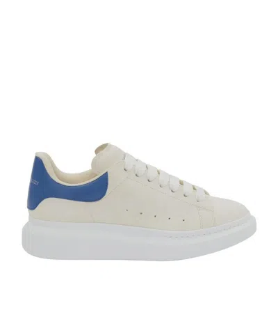Alexander Mcqueen Oversized Suede Leather-trim Sneakers In White