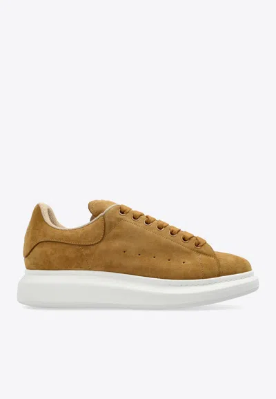 Alexander Mcqueen Oversized Suede Sneakers In Beige