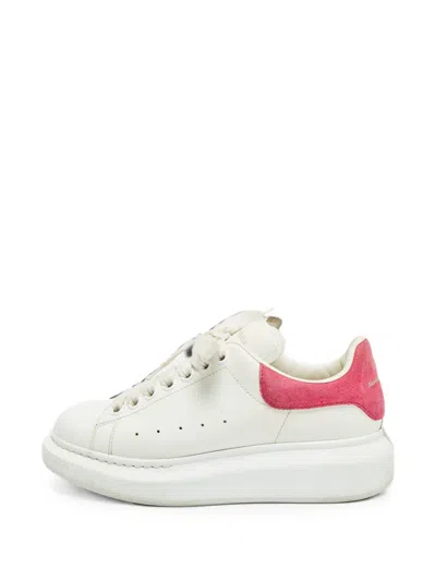 Pre-owned Alexander Mcqueen Oversized Suede-panel Sneakers In White