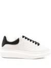 Alexander Mcqueen Leather Sneakers With Contrasting Heel Tab In White