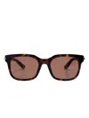 Alexander Mcqueen City T-bar Rectangular Sunglasses In Brown