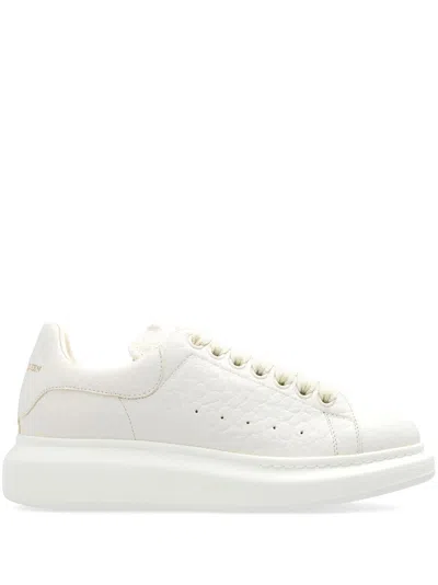 Alexander Mcqueen Leather Exaggerated-sole Sneakers In White