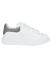 Alexander Mcqueen White Oversize Sneakers With Flat Laces And Contrasting Heel With Logo Lettering In Leather Man In Multi