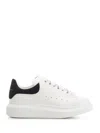 Alexander Mcqueen White Leather Sneakers With Black Suede Heel