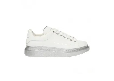 Pre-owned Alexander Mcqueen Oversized (women's) Sneakers In White Silver Glitter Sole