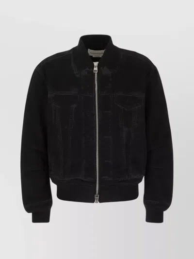 ALEXANDER MCQUEEN PADDED DENIM BOMBER JACKET