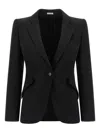 Alexander Mcqueen Padded-shoulder Single-breasted Blazer In Black
