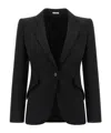 Alexander Mcqueen Classic Single-breasted Suiting Blazer In Black