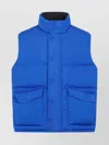 Alexander Mcqueen Padded Vest Sleeveless Stand-up Collar In Blue