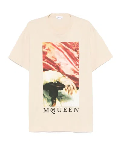 ALEXANDER MCQUEEN ALEXANDER MCQUEEN PAINTING PRINTED CREWNECK T-SHIRT