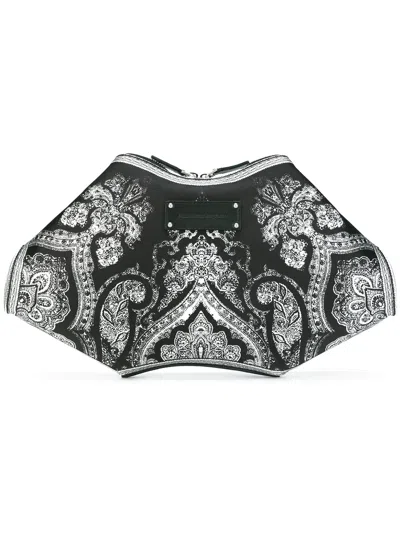 Alexander Mcqueen Paisley De Manta Clutch In Black