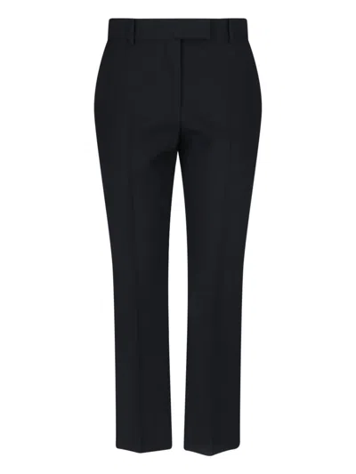 Alexander Mcqueen Wool And Mohair-blend Wide-leg Pants In Black