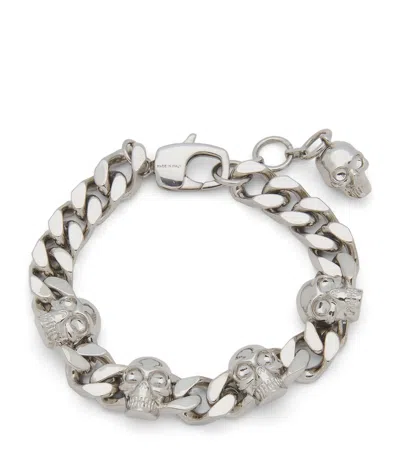 ALEXANDER MCQUEEN PALLADIUM-PLATED SKULL CHAIN BRACELET