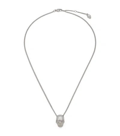 ALEXANDER MCQUEEN PALLADIUM-PLATED SKULL NECKLACE