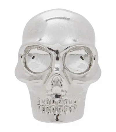 Alexander Mcqueen Palladium-plated Skull Stud Earrings In Silver