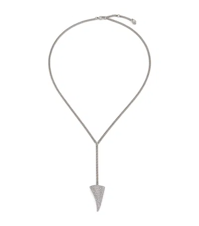 Alexander Mcqueen Palladium-plated Tiger Claw Necklace In Black