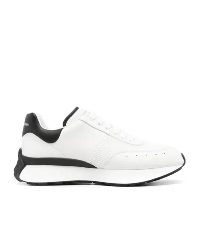 ALEXANDER MCQUEEN ALEXANDER MCQUEEN LOGO PRINTED MESH LACE-UP SNEAKERS