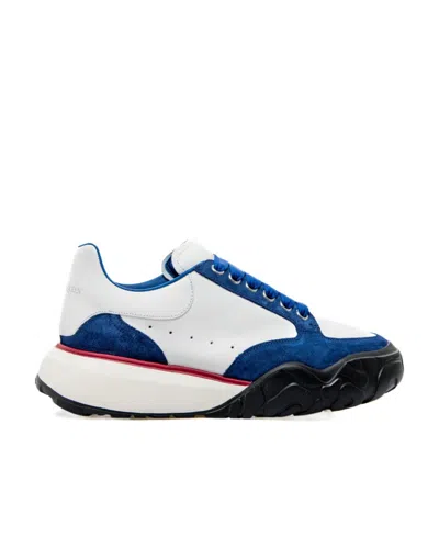 Alexander Mcqueen Panelled Leather Sneakers In White