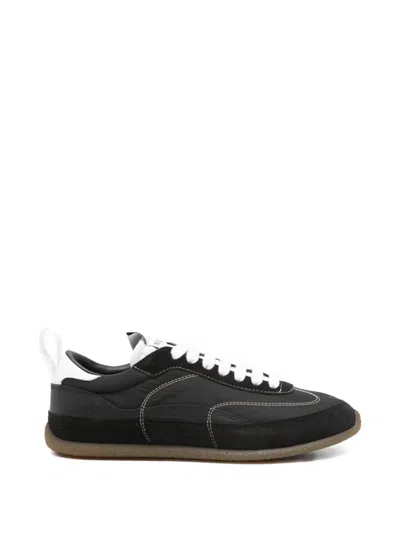 Alexander Mcqueen Ec1 Mixed Leather And Nylon Low-top Trainers In Black