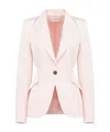 Alexander Mcqueen Slashed Single-breasted Jacket In White
