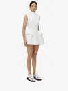 Alexander Mcqueen High-neck Tailored Flared Mini Dress In Bone