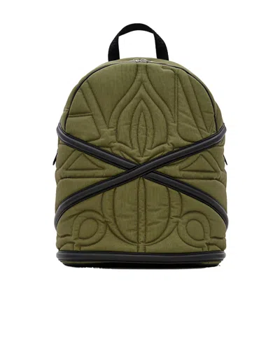 Alexander Mcqueen Pansies Quilted Backpack In Green