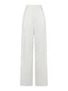 Alexander Mcqueen Wide-leg Ivory Viscose Twill Trousers In White