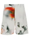 ALEXANDER MCQUEEN PANTALONCINI CON STAMPA MULTICOLOR ALL-OVER E RICAMO LOGO IN COTONE MULTICOLOR UOMO