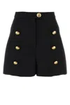 Alexander Mcqueen High-waisted A-line Wool Shorts With Decorative Buttons