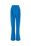 Alexander Mcqueen High-waist-hose Mit Falten In Lapisblue