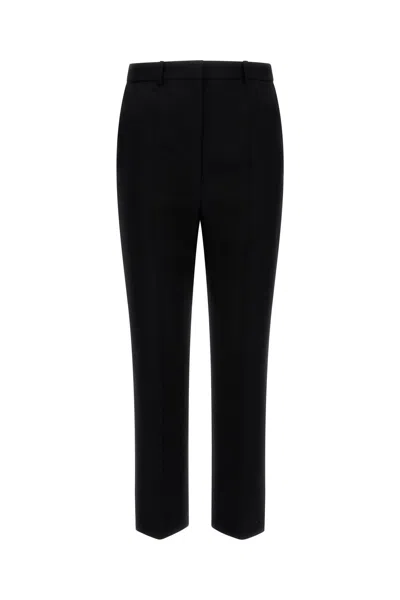 Alexander Mcqueen Crepe Pants With Straight Legs In 1000