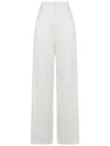 Alexander Mcqueen Wide-leg Ivory Viscose Twill Trousers In Bianco