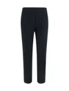 Alexander Mcqueen Black Leaf Crepe Cigarette Trouser In Black
