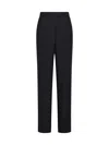 Alexander Mcqueen Navy Blue Wool Pants In Blu Navy