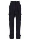 Alexander Mcqueen Wool Cotton Cargo Pants In Blue