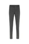 Alexander Mcqueen Grey Flat Front Pants In Gray