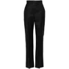 Alexander Mcqueen Grey Pinstripe High Waist Pants In Wool Woman In Grey