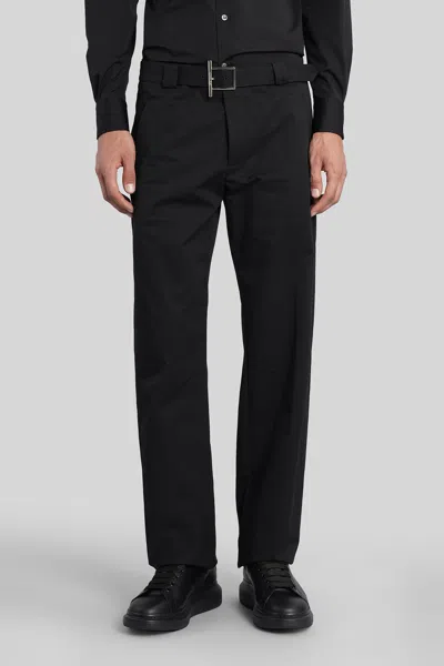 Alexander Mcqueen Pants With T-bar Belt In Black
