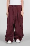 Alexander Mcqueen Pants In Bordeaux Cotton In Bordeaux