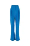 Alexander Mcqueen High-waist-hose Mit Falten In Lapisblue