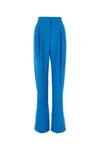 Alexander Mcqueen High-waist-hose Mit Falten In Lapisblue