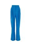 Alexander Mcqueen High-waist-hose Mit Falten In Lapisblue