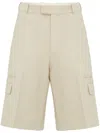 Alexander Mcqueen Mid Cotton Shorts In Pale Beige